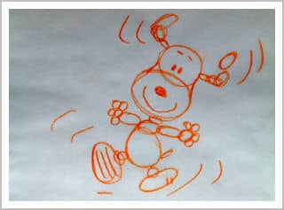 Drawing showing how Snoopy consists of circles